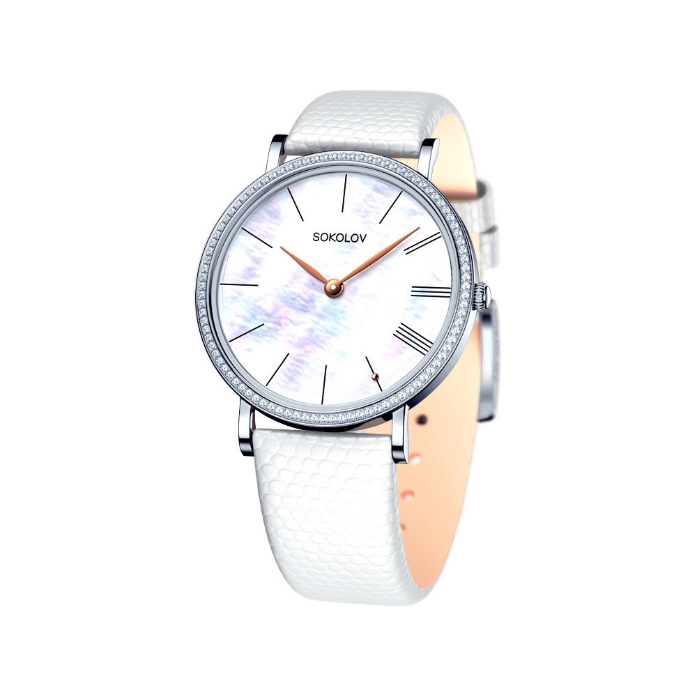 Купить женские серебряные часы в Москве в интернет-магазине, артикул 153.30.00.001.02.02.2